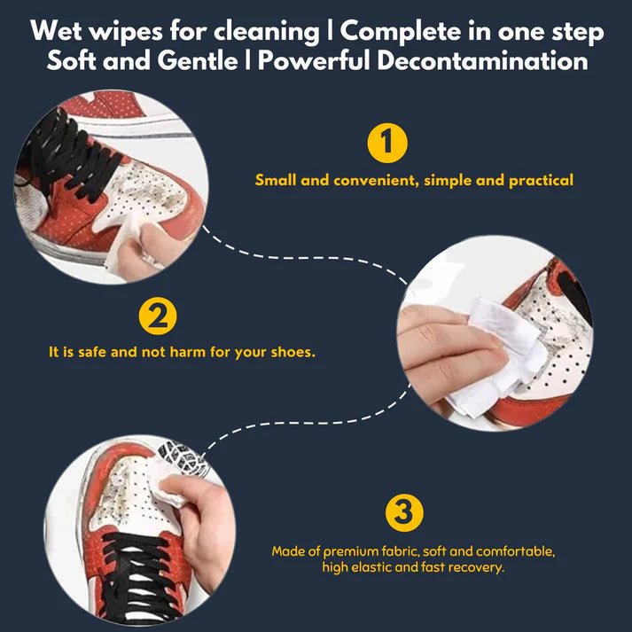 Natural Sneaker & Shoe Cleaner Wipes - 1 Packs of 80