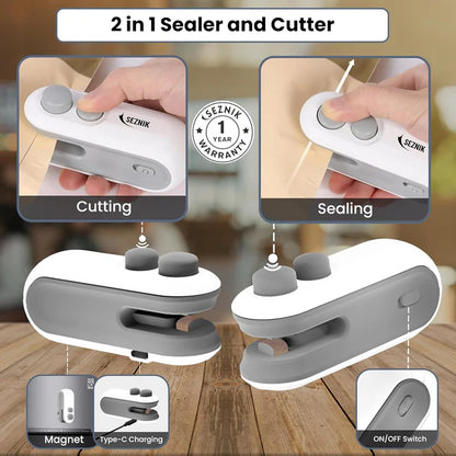 Portable Mini 2 in 1 USB Rechargeable Sealer